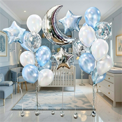 2 фонтана по 10 воздушных шаров + Месяц + Звезды №307а а307