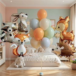 Фонтан из 12 воздушных шаров + 5 фигур животных №282а а282