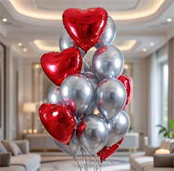 Облако из 17 воздушных шаров №26, для влюбленных (комплект) Н-рШдВл-26