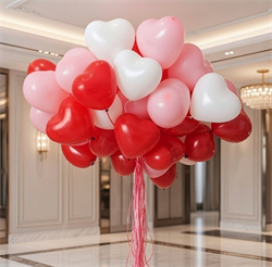 Набор шаров для влюбленных №24 Облако из 25 сердец 16’’(45см) (комплект) Н-рШдВл-24