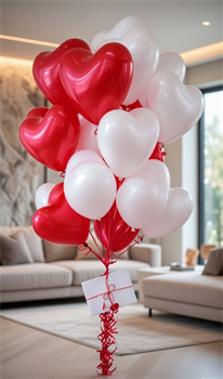 Облако из 15 воздушных сердец (14") для влюбленных №12 (комплект) Н-рШдВл-12