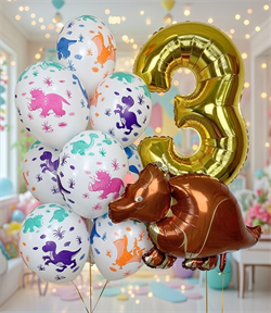 Фонтан из 10шаров+цифра +динозавр на грузах №18 а155