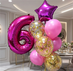 Фонтан из 10 воздушных шаров +Цифра №174а а174