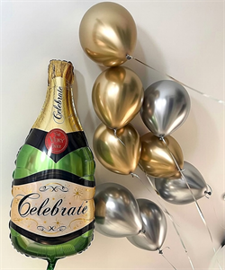 Облако из 8 воздушных шаров + Бутылка Вина №6а а6
