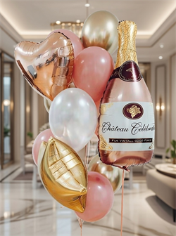 Фонтан из 12 воздушных шаров + Бутылка Вина №313а а313