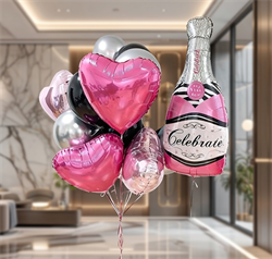 Фонтан из 14 воздушных шаров + Бутылка Вина №316а а316