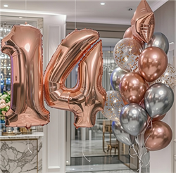 Облако из 15 воздушных шаров + Цифра (2шт) №216а а216