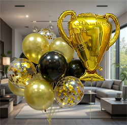 Фонтан из 10 воздушных шаров + Кубок Чемпиона, для него №4 НшДНего4