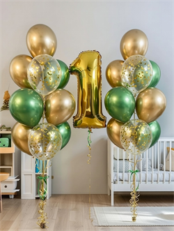 2 Фонтана по 10 воздушных шаров + Цифра №270ат а270т