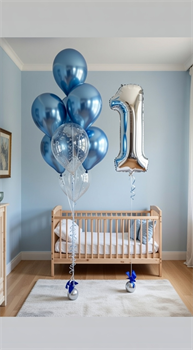 Фонтан из 8 воздушных шаров + Цифра (комплект) КФ-ц1-13