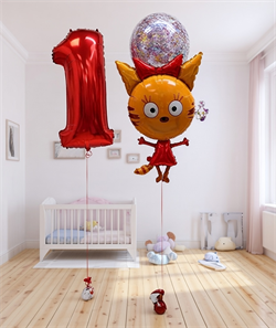 Шар Гигант с конф + Цифра + Карамелька №148а а148т