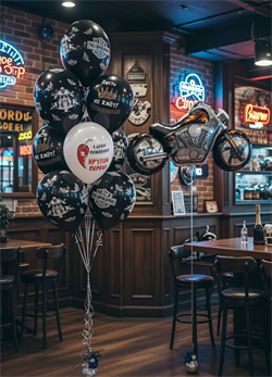 Фонтан из 10 воздушных шаров + Мотоцикл №14 а171