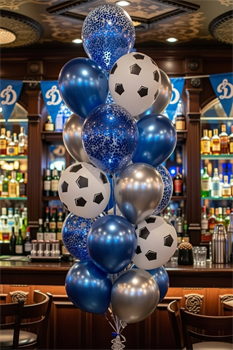 Фонтан из 20 воздушных шаров футбольный  №1 (комплект) НрШдМал1