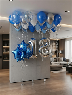 Воздушные шары под потолок 30 шт + 2 Цифры №648а а648
