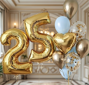 Фонтан из 9 воздушных шаров + Цифра (2шт) №202а а202