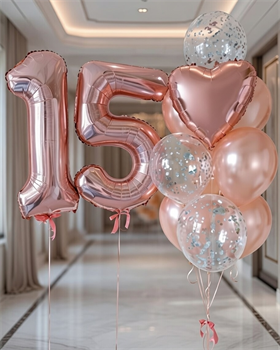 Фонтан из 10 воздушных шаров + Цифра (2шт) №246а а246