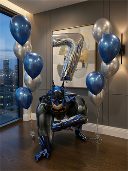 2 фонтана по 5 воздушных шаров + Цифра + Бэтмен №164а а164