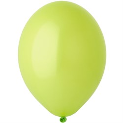 шар 14" Желто-зеленый (Apple Green) матовый наполнен гелием и обработан Hi-Float'ом - фото 10552