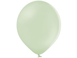Шар 14" Светло-бледно-зеленый (Kiwi Cream) матовый наполнен гелием и обработан Hi-Float'ом - фото 10601
