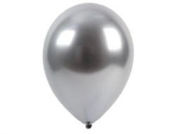 Шар 14" Хром Серебро (Silver), зеркальный наполнен гелием и обработан Hi-Float'ом - фото 10607