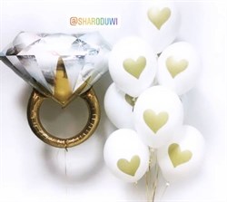 Набор шаров для влюбленных №22 Облако из 10шаров +кольцо (комплект) - фото 11345
