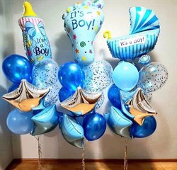 Набор шаров на рождение мальчика Три фонтана по 10 шаров №11 (комплект) - фото 11508