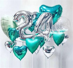 Набор из 12шт+2 Цифры+Deco Bubble с перьями №38 а208 - фото 12177