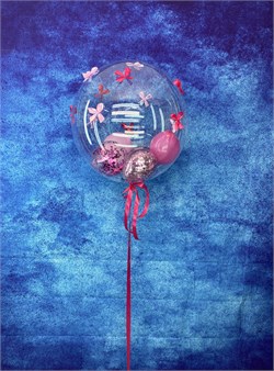 Шар Deco Bubble 45 см с украшениями в асс №332а а332 - фото 12473