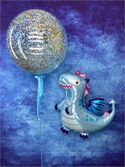 Шар Deco Bubble 45 см с конф + Дракон 92см №372а а372 - фото 12666