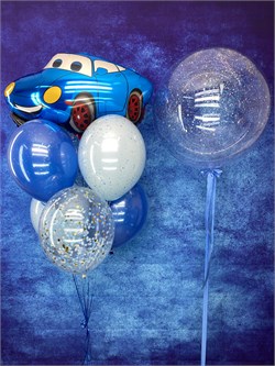 Фонтан из 7  шаров + Шар Deco Bubble 45 см с укр №393а а393 - фото 12779