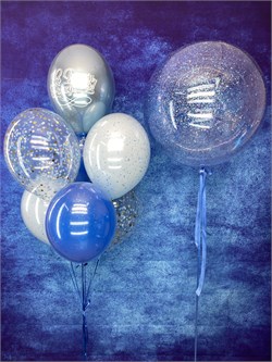 Фонтан из 7  шаров + Шар Deco Bubble 45 см с укр №394а а394 - фото 12784