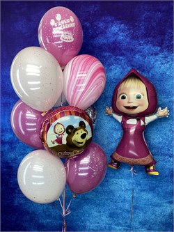 Фонтан из 10 шаров +  Маша на грузе №408а а408 - фото 12827