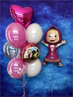 Фонтан из 10 шаров +  Маша на грузе №409а а409 - фото 12834
