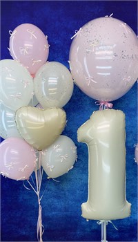 Фонтан из 10  шаров + Цифра + Шар Deco Bubble 60 см стеклянный  в асс №414а а414 - фото 12841