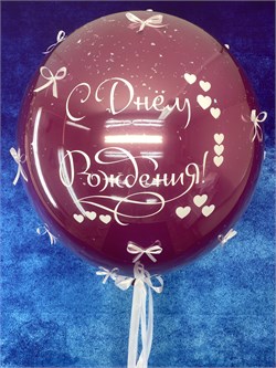 Шар Deco Bubble 60 см с  стеклянный с надписью в асс №484а а484 - фото 13013