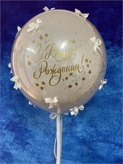 Шар Deco Bubble 60 см с  стеклянный с надписью в асс №485а а485 - фото 13015