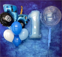 Фонтан из 6шаров + цифра на грузе + Шар Deco Bubble 50 см с укр в асс №495а а495 - фото 13039