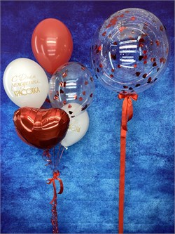 Фонтан из 7шаров + Шар Deco Bubble 45 см с конф в  асс №508а а508 - фото 13062