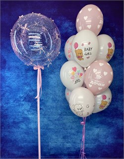 Фонтан из 10шаров + Шар Deco Bubble 45 см с укр в асс №509а а509 - фото 13064