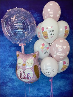 Фонтан из 10шаров + Сова на грузе Шар Deco Bubble 45 см с конф в  асс №510а а510 - фото 13066