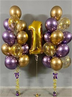 2 Фонтана по 13 воздушных шаров + Цифра №269ат а269т