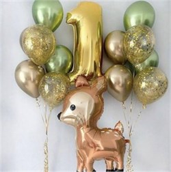 2 Фонтана по 6 воздушных шаров + Цифра + Олень №267ат а267т