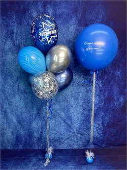 Фонтан из 7 воздушных шаров + Шар Гигант "стеклянный" с надписью в асс №597а а597