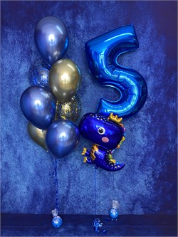 Набор из 7 воздушных шаров  + Динозаврик + Цифра №612а а612