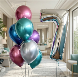 Набор из 7 шаров +цифра 102см №13 а74