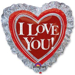 Шар фольга Фигура Джамбо ILY Сердце на серебре P45 (An) - фото 4564