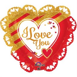 Шар фольга Фигура Джамбо Love Золотое и красное P30 (An) - фото 4565