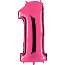 Шар фольга Фигура ЦИФРА 1 Pink 40" (Gr) - фото 6199