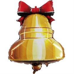 Шар фольга Фигура Колокольчик с ленточкой 28" (Gr) - фото 6547
