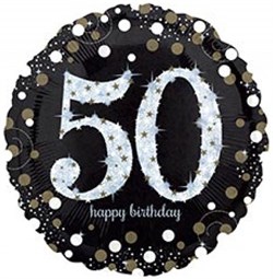 Шар фольга 18" НВ Sparkling Birthday 50 gold S55 (An) - фото 6810